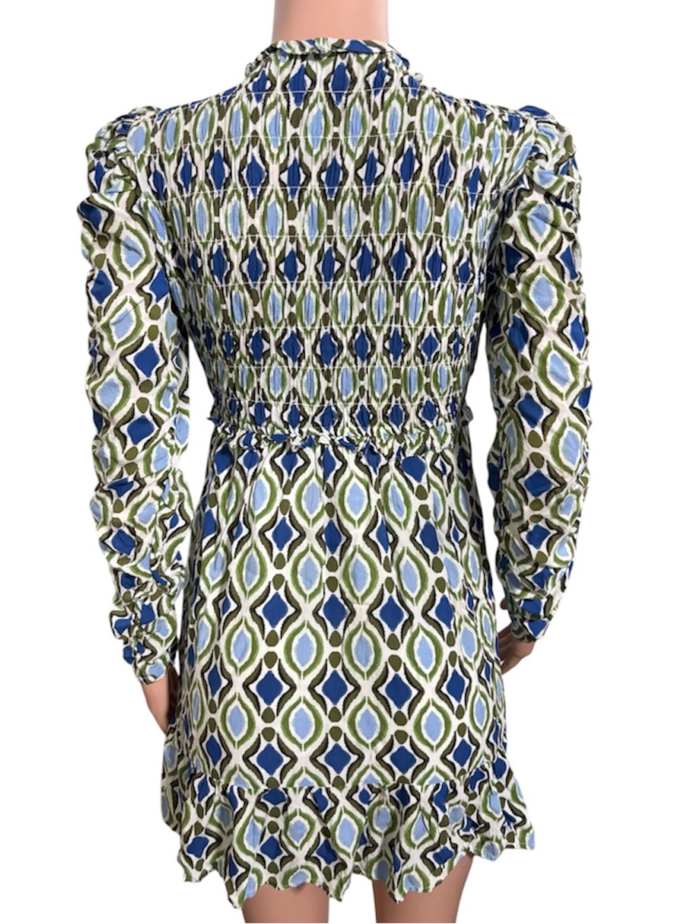 ANTHROPOLOGIE Women’s Long-Sleeve V-Neck Ruffle Mini Dress - Picture 7 of 16